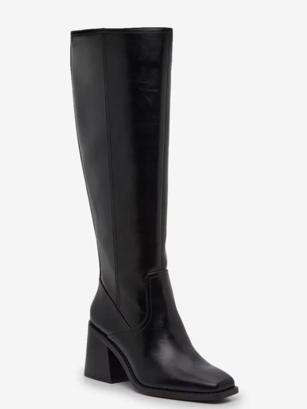 Kelly & Katie Black Knee-High Block Heel Boots